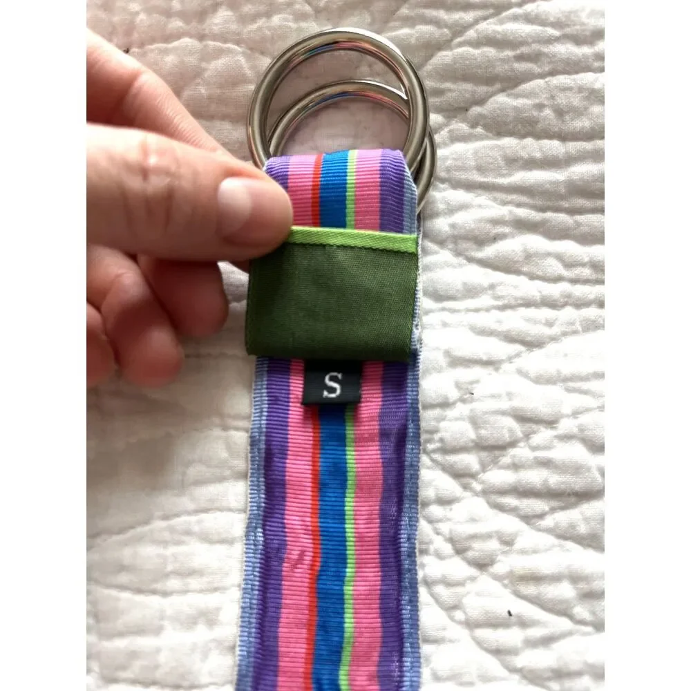 CK Bradley Tally Ho Designs Striped Ribbon Belt Small 36